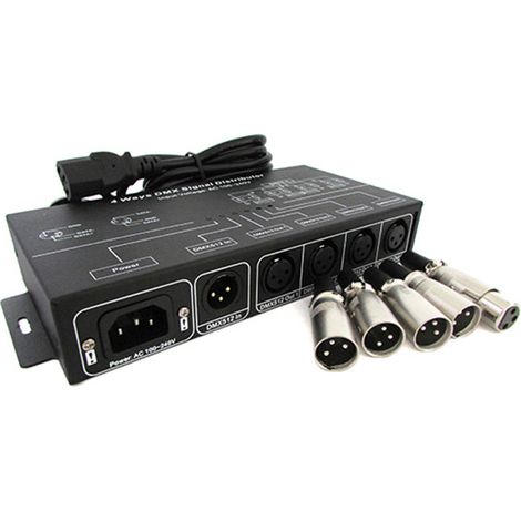 Amplificatore Distributore Segnale DMX 512 Signal Distributor 4 Canali 220V DMX124 (1/3)