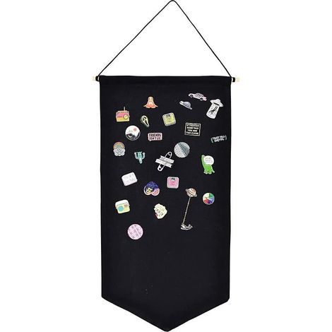 bote De Rangement Noir Murale Suspendre Pour Broches Et Bijoux - En Toile Maille - Pour Bannire, Boucles D'oreilles, Colliers, Paillettes (1/5)
