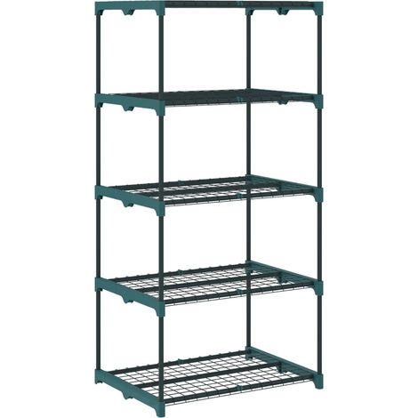 Porte-plantes 5 niveaux en acier vert foncé, 138 cm, intérieur et extérieur (1/5)