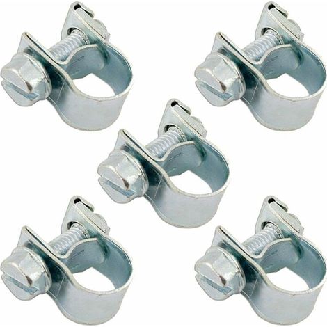 – Lot de 5 colliers de serrage en acier pour durites essence 10 à 12 mm – Résistance à la corrosion – Pour motoculture et réparation