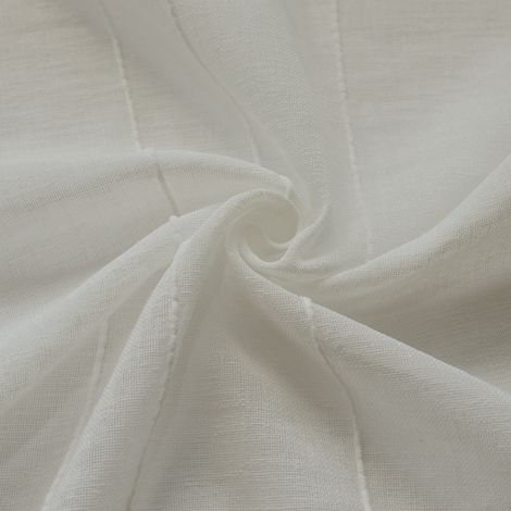 Tissu voile en fils chenille et bas plombé Ivoire 3 m
