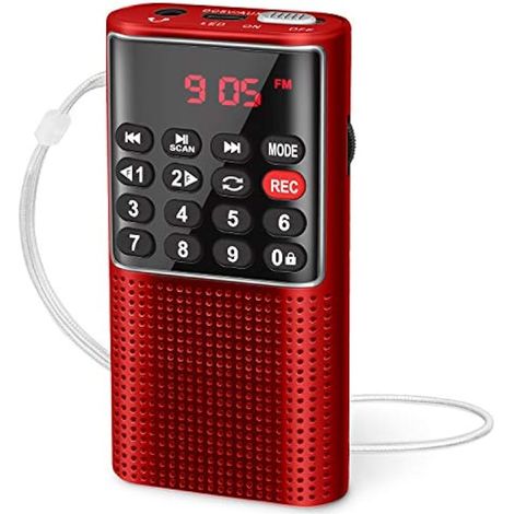 J-328 Radio FM Portable Rechargeable, Enregistrement Et USB-C Mini Radio Portable Rechargeable avec Enregistrement, Charge USB-C Et Lecture MP3/TF/AUX pour Maison Et Voyage (1/5)