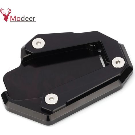 (SANS LOGO, TOUT NOIR) Compatible avec Ducati Monster 1200, 1200S, 1200R et 821 Monster. Nouvelle béquille latérale, plaque de protection, extension de repose-pied, support de béquille latérale MaxPow (1/4)