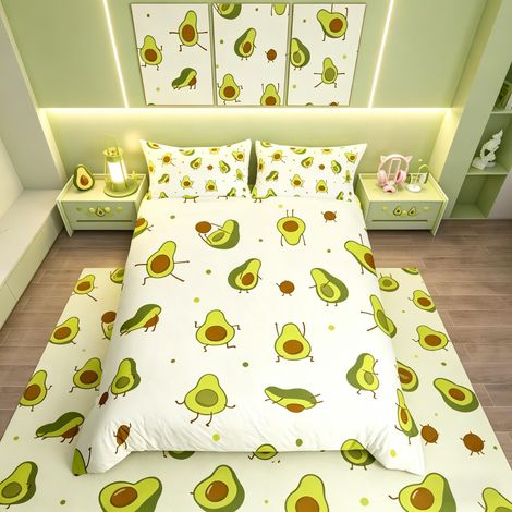 2 pièces avec Housse de Couette Avocat Mignon pour Filles Garons Enfants Dessin animé Yoga Avocat (1/5)