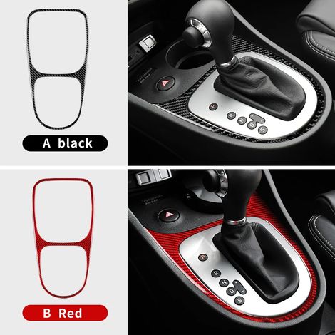 (Levier de vitesse LHD - Carbone rouge) Véritable autocollant en fibre de carbone souple, compatible avec les modèles Seat Leon 2005 à 2012 (tableau de bord, compteur de vitesse). Accessoires pour acc (1/4)