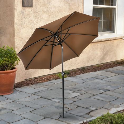 Parasol de jardin marrón en poliéster métal 300 x 300 x 252 cm (1/5)