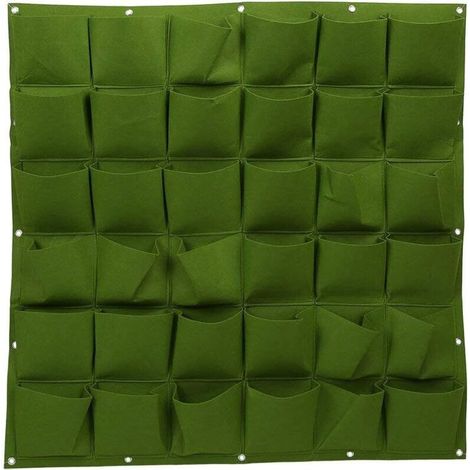 Sacs de Culture Muraux Support de Plus en Plus d'Intérieur pour Plantes d'Extérieur, 36 Poches Jardinière Verticale pour Plantes Légumineuses (Vert)-Fei Yu (1/5)