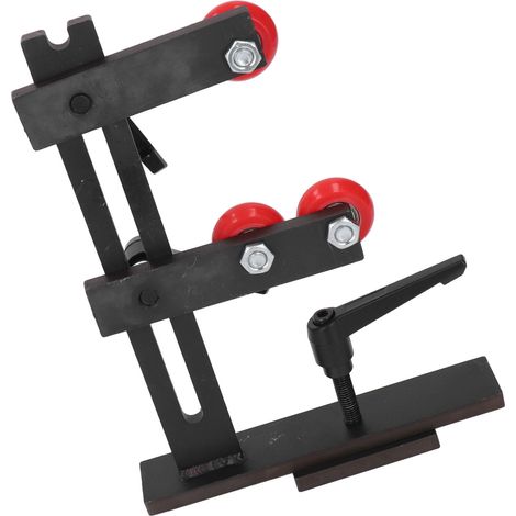 Support fixe en forme de L pour tour à bois en fonte, avec 3 roues de fixation (1/5)