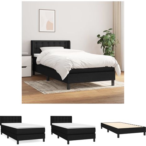 The Living Store - Boxspringbett mit Matratze Schwarz 90x200 cm Stoff (1/5)