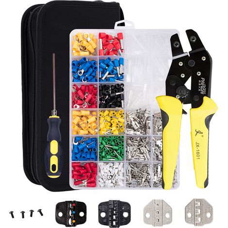 850 pcs Pince à sertir JX-1601 JX-D4T Ensemble de pinces combinées 850 pièces Borne 0,5-6,0 mm² Combinaison + Pince à sertir spéciale Outil de combinaison de bornes multi-spécifications (1/5)