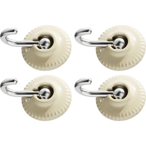 Lot de crochets autocollants ronds sans trou, pour salle de bain, manteaux, cintres autocollants robustes blancs (1/5)