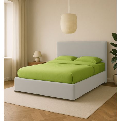 letto matrimoniale contenitore "zoom" in ecopelle bianco 160x190 cm (1/4)