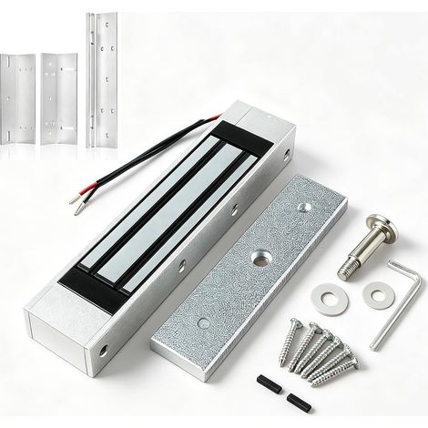 Verrou magnétique simple pour porte électrique 180 kg avec support ZL DC 12 V Fail Safe NC Electric Lock rétention pour système de contrôle d'accès de porte (1/5)