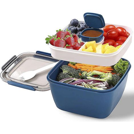 lunch Box Aveccompartiment De Subdivision,boite Repas Adultes/enfants,bento Lunch Box Durable,lunch Box Salade Botes Repas Micro Onde Pour Les Voy (1/5)