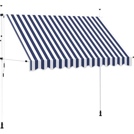 Maison Exclusive - Tenda da Sole Retrattile Manuale 300 cm a Strisce Blu e Bianche