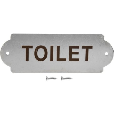 Panneau Avertissement Toilette en Acier Inoxydable pour Clôture Jardin et Porte avec Vis d'Installation (1/5)