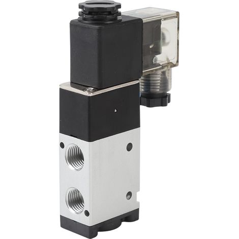 Électrovanne pneumatique en alliage d'aluminium à réponse rapide et action directe, filetage NPT 1/8", 24 V CC (1/5)