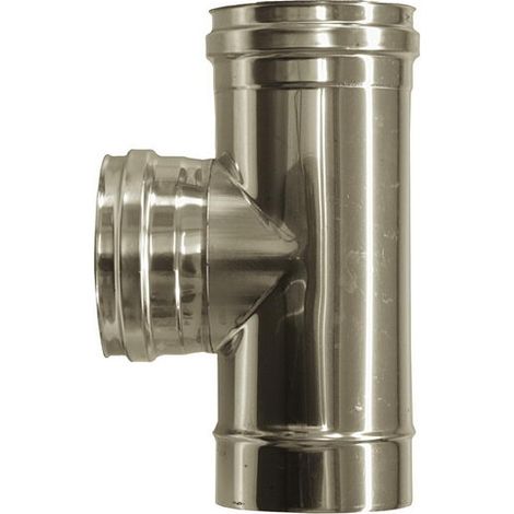 MBM – Raccord T 90 inox DN 100/150 – Acier inoxydable 316 – Épaisseur 0,5 mm – Température jusqu'à 600 °C – Soudage TIG pour résistance accrue