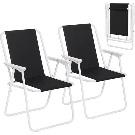 Woltu – Chaise de camping pliante légère 2.1 kg – Structure stable avec tubes en fer 18 mm – Siège en toile Oxford 600D – Dimensions 58x53x76 cm (1/5)