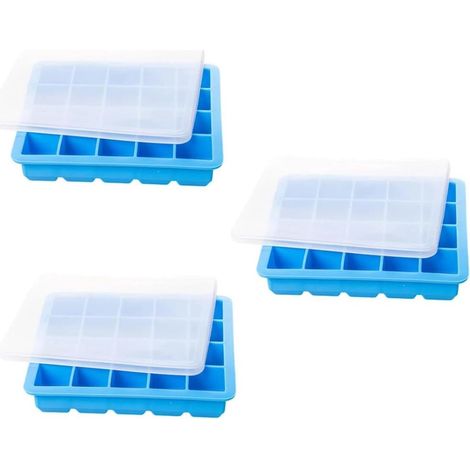 à Glaçons avec Couvercle en Silicone, Lot de 3 Bacs 20 Compartiments (1/5)