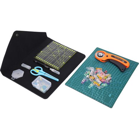 Nécessaire de gravure sur cuir 96 pièces, avec tapis, cutter à tissu, couteau à sculpter et jeu combiné de lames (précisez « 110 » dans les commentaires de commande). (1/5)