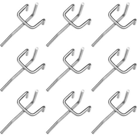 royaluxe -50 pièces crochets pour panneau perforé crochets pour panneau perforé en métal accessoires pour panneau perforé crochets de Garage organisation des outils,Atelier de stockage (1/5)