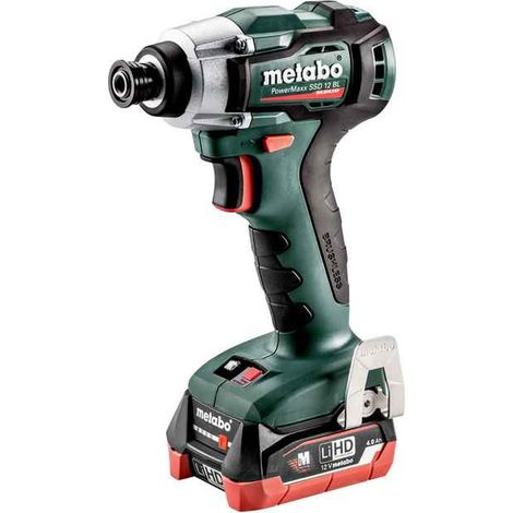 METABO Destornillador de impacto 12 V - PowerMaxx SSD 12 BL 2 x 4,0 Ah Li-HD, ASC 55, maletín - 601115800