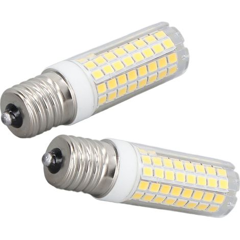 Lot de 2 ampoules LED E17, 102 LED, 10 W, dimmables, à économie d'énergie, protection des yeux, en céramique, type « maïs LED », AC100-120 V, lumière naturelle (1/5)