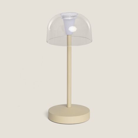 LED Tischlampe tragbar mit wiederaufladbarem USB-Akku Lendora Beige