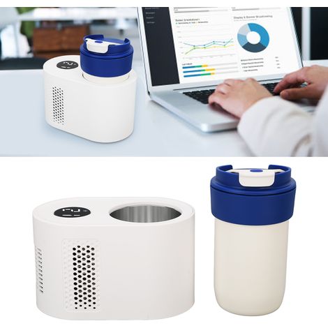 Tasse intelligente à chauffage/refroidissement rapide pour café chaud et froid, adaptée à un usage domestique, peut être chauffée et maintenue au chaud, blanche. (1/5)