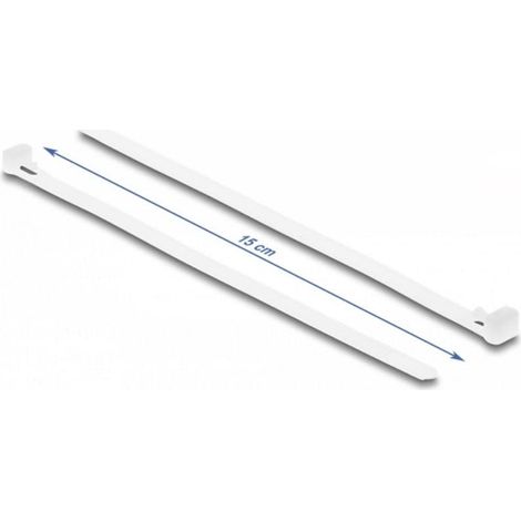 DELOCK KABELBINDER WIEDERVERWENDBAR L 150 X B 7,2 MM 100 PIÈCE BLANC 18643