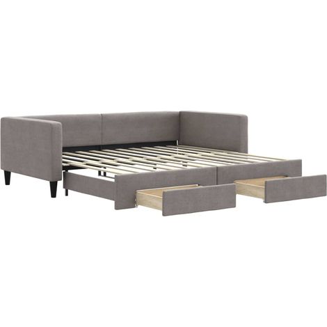 Maison Exclusive - Tagesbett Ausziehbar mit Schubladen Taupe 100x