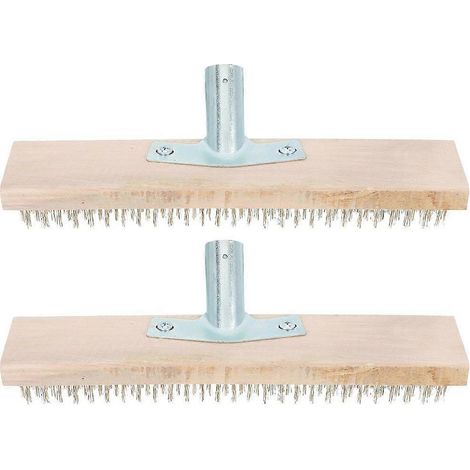 Lot de 2 brosses anti-mousse pour pelouse, rocaille et toiture en béton. (1/4)