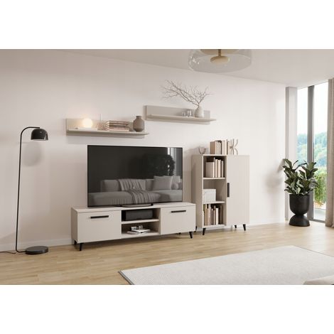 Set di mobili da parete OSLO cashmere nero SOGGIORNO stile scandinavo (1/3)