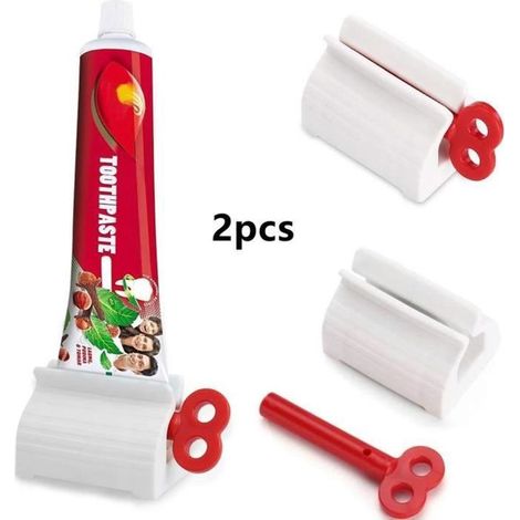 Dentifrice en tube - Non spécifié - 2 pièces - Plastique - Rouge - Économique et durable (1/4)