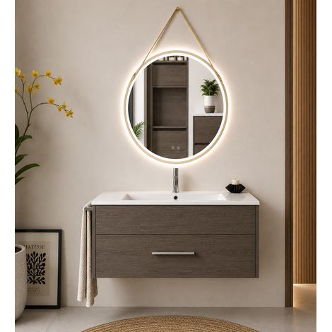 Bathroom cabinet with basin ORIGENBATH FLORENCIA without mirror 50x40 cm smoked oak (1/5)