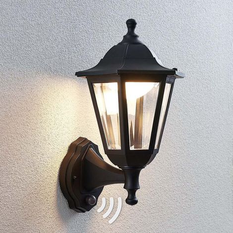 [NEUWERTIG] B-Ware Lindby Außenwandleuchte Iavo LED Gartenlampe mit Bewegungsmelder schwarz 38cm (1/2)