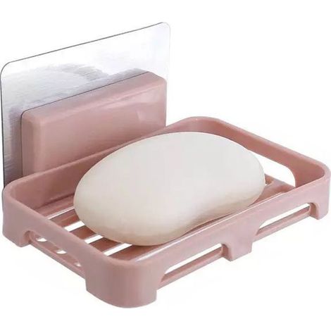 1 support à savon en acier inoxydable, mural sans perçage, avec barres d’écoulement et crochet latéral, pour salle de bain douche cuisine (1/5)