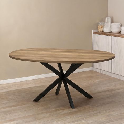 Table de salle à manger en mDF Acciaio 135 x 100 x 75 cm (1/5)