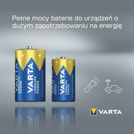 LR14/C - VARTA LONGLIFE POWER ALCALINE - BLISTER DE 2