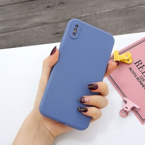 Coque Iphone X Xs Magic Cube Silicone Givré Anti-Chute Protection Intégrale Housse Bleue (1/4)