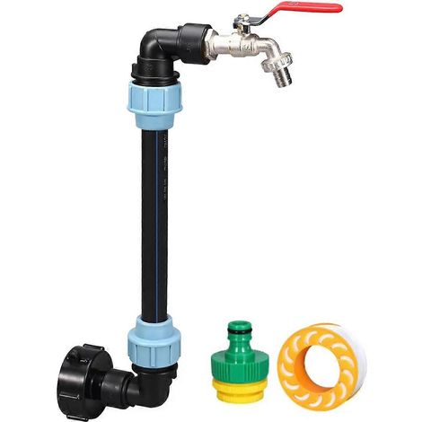 Adaptateur col de cygne en laiton pour réservoir IBC 3/4 pouce avec vanne (1/5)