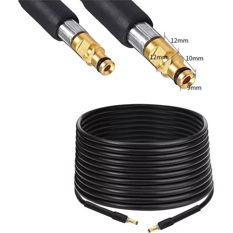 Manguera desatascadora de drenaje de 15 m compatible con hidrolavadoras Kärcher K2, K3, K4, K5, K6 y K7.