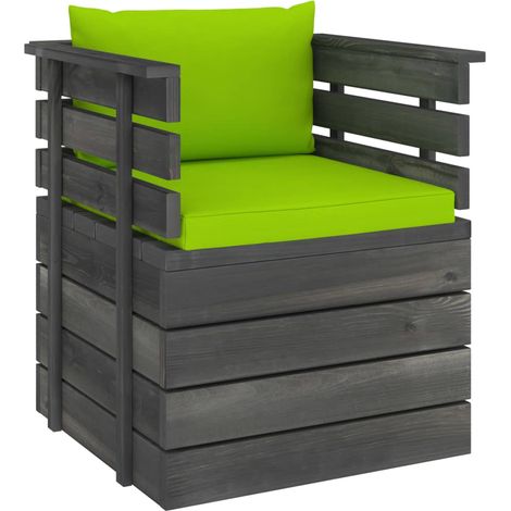 Maison Exclusive - Gartensessel mit Kissen Kiefernholz