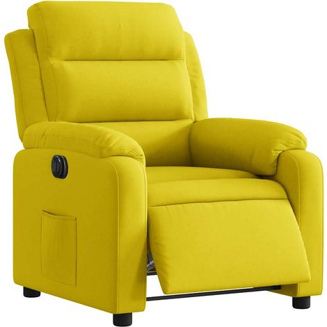 vidaXL Fauteuil inclinable électrique jaune velours (1/5)
