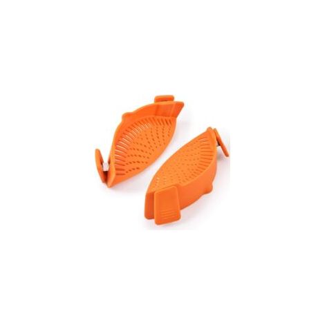 Set mit 2 Silikon-Clip-Sieben, Nudelabtropfer, Nudelausgießer - Crezuo