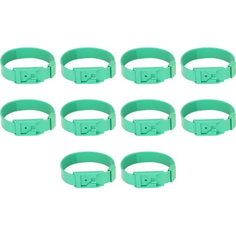 Lot 10 colliers chèvre bandes – 36 cm – vert – identification moutons – matériel agricole (1/5)
