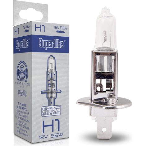 H1-Halogenlampe – 2er-Pack – Quarzglas – Leistungsstarke 55-W-Beleuchtung – Autoscheinwerfer – 12 V, Weiß (1/5)