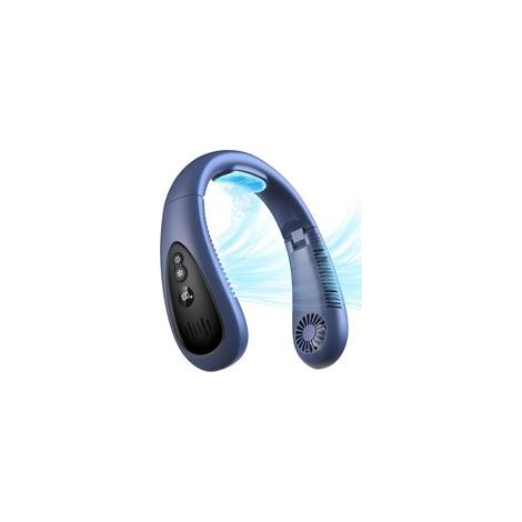 Climatiseur de cou, ventilateur de cou portable avec plaque de refroidissement à 360°, ventilateur USB rechargeable 5000 mAh, mains libres, sans pales – Mini ventilateur pliable pour hommes et femmes