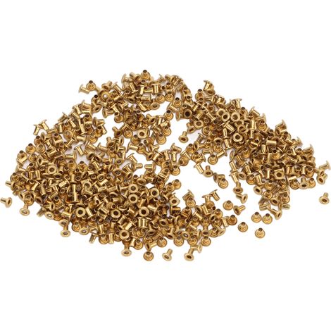 500 rivets creux à bords arrondis, excellente élasticité, en laiton, pour vêtements et accessoires de sacs, 1,5 x 3 x 3 mm